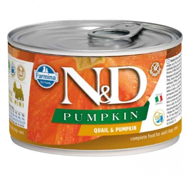 Фармина  N&D Dog Pumpkin Консервы, перепел Adult mini, 140г